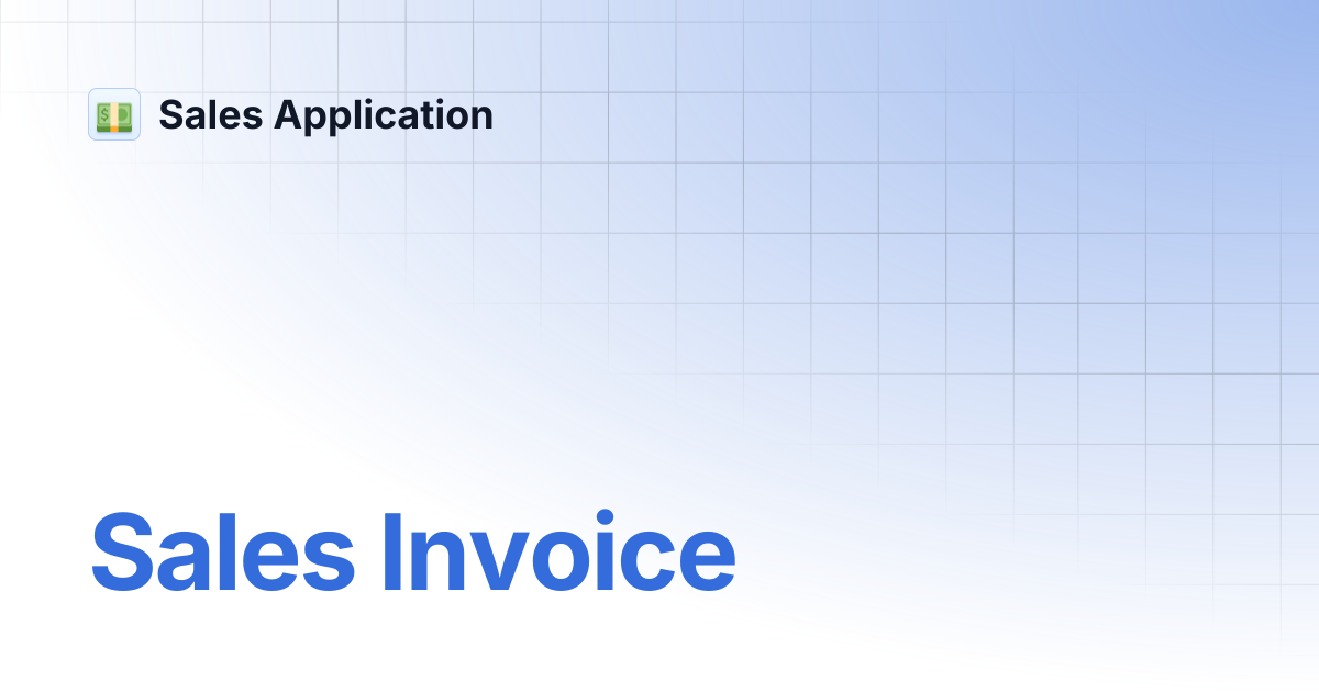 Sales Invoice | Sales Application